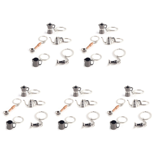 Portachiavi con pressino per caffè espresso, 5 pezzi