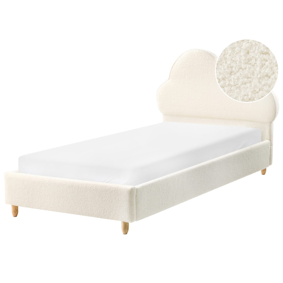 Kids Bed Cloud Boucle BELLEVUE 90 x 200 cm (EU Single) Off-White