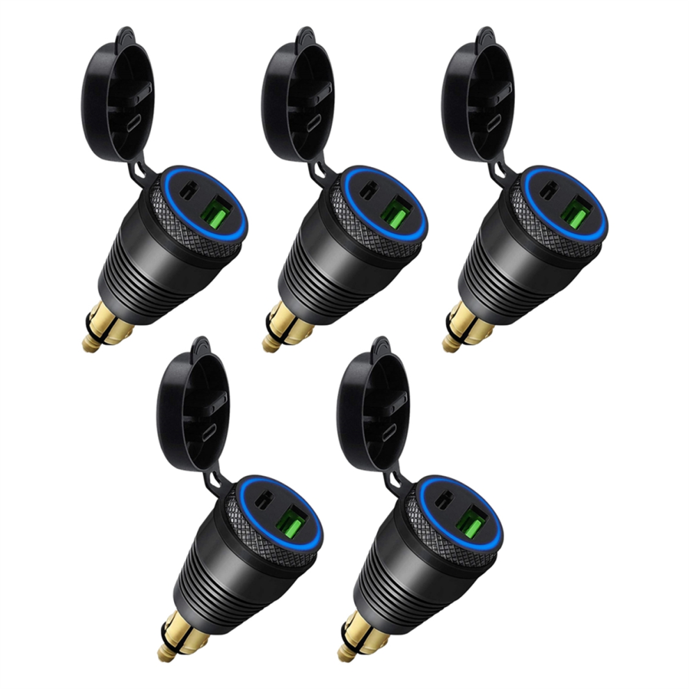 Motorcycle Din Charger To Qc3.0 Usb & Type C 30W Power Delivery 4712071154747