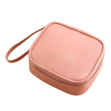 Sanitary Napkin Storage Bag with Zip Made of Leather Pink