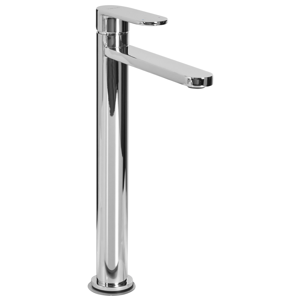Tall Basin Mixer Tap COLHUE Brass Silver