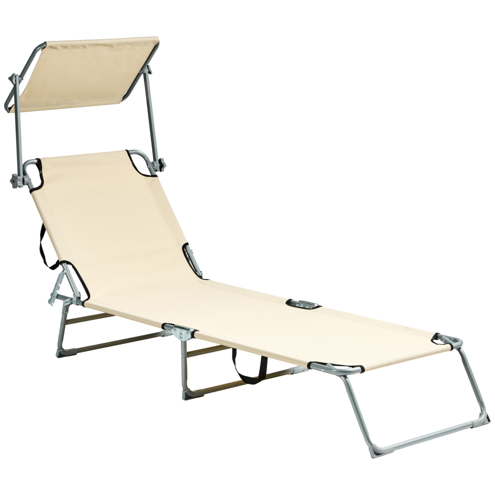 Sun Lounger FOLIGNO Metal Beige