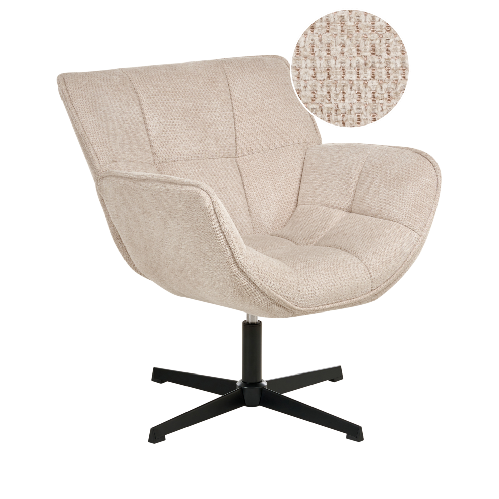 Swivel Armchair AUMA Fabric Beige
