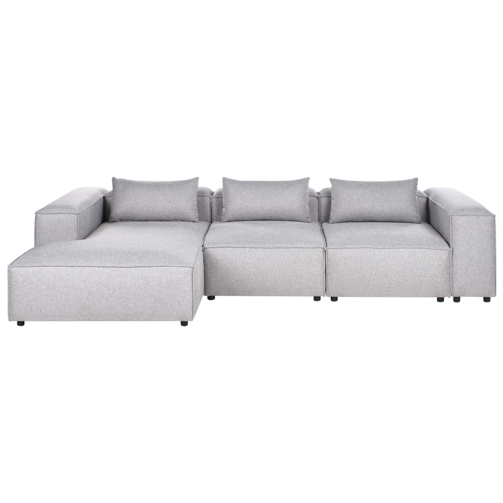 Modular Corner Sofa 4 Seater BRANDE Grey Right Hand