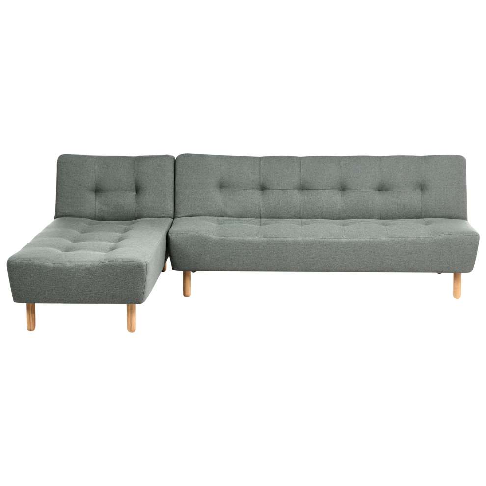 Modular Corner Sofa Bed 4 Seater ALSTEN Fabric Green Right Hand