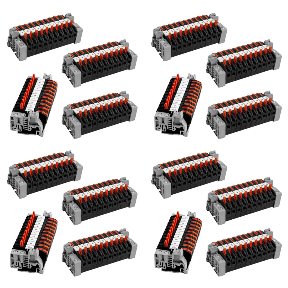 Pack Of 40 Din Rail Terminals,0.08-4 Mmâ² -211 Din Rail Terminals 4712071158110