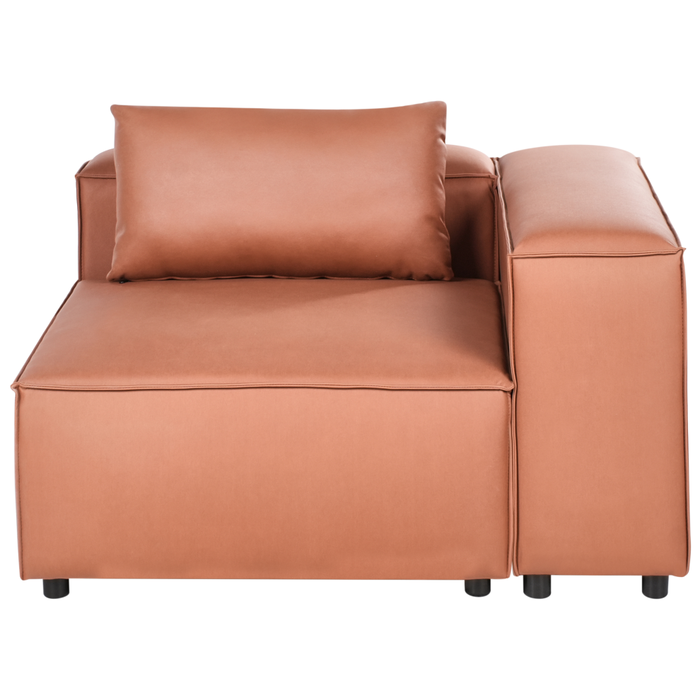 Corner Seat BRANDE Faux Leather Golden Brown Symmetrical