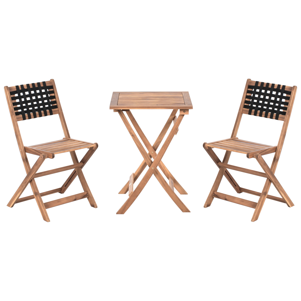 Bistro Set CONIOLO Acacia Wood Brown/ Black