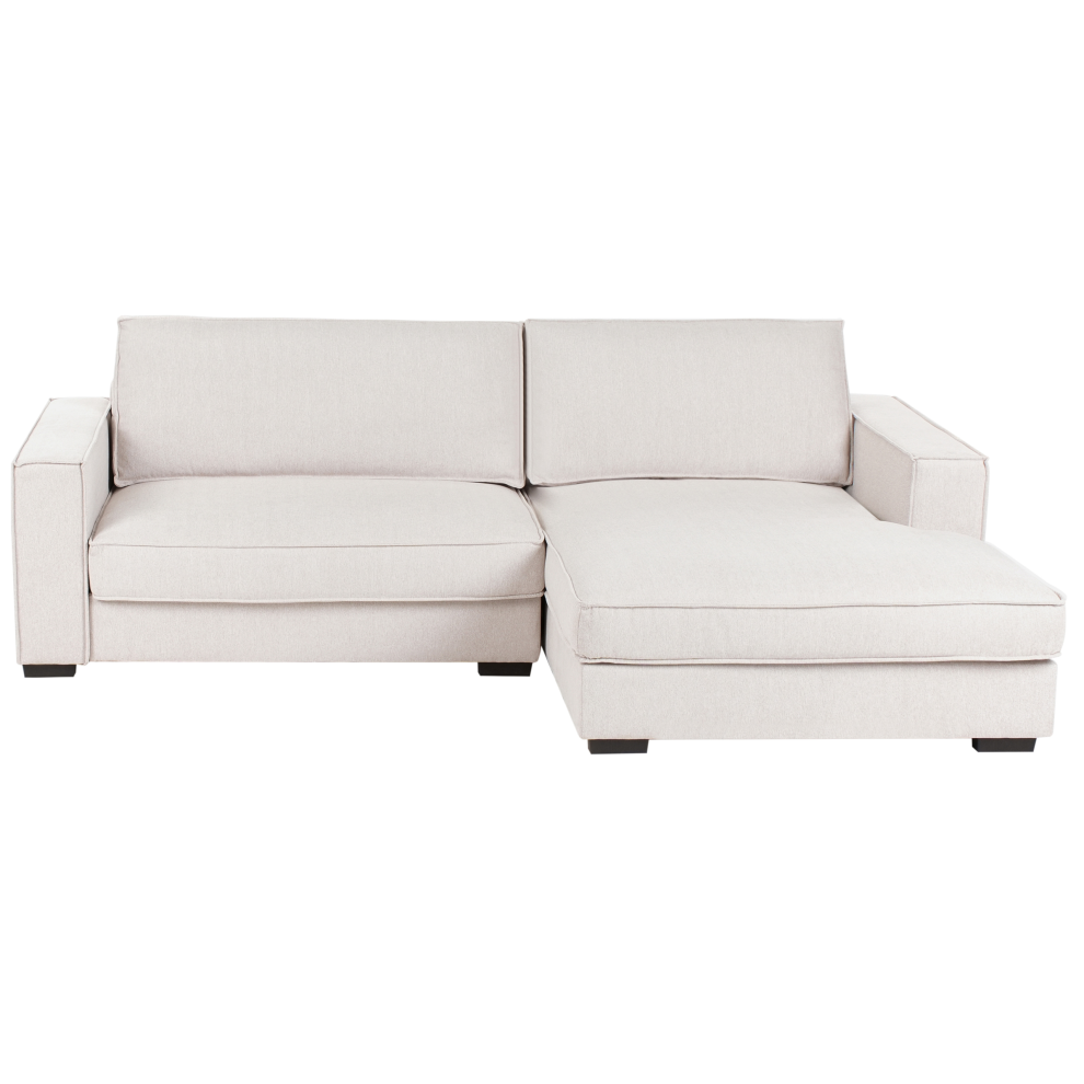 Corner Sofa RENDERS Fabric Light Beige Left Hand