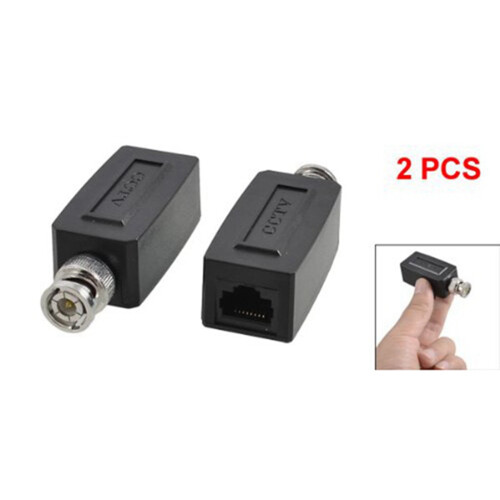 Camera Coax BNC RJ45 UTP Cat5 Active Video Balun Transceiver Pair 2
