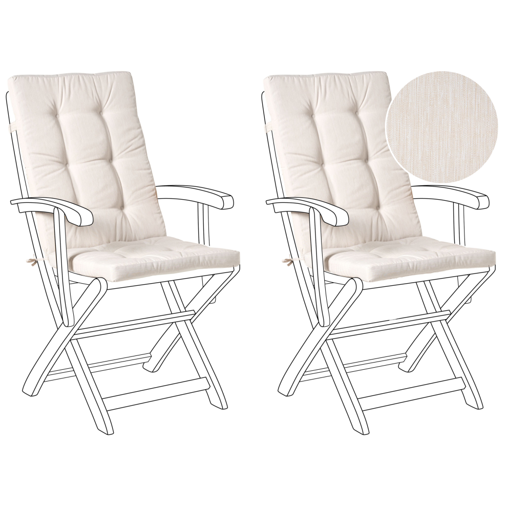Set of 2 Back/Seat Cushions MAUI PREMIUM Light Beige