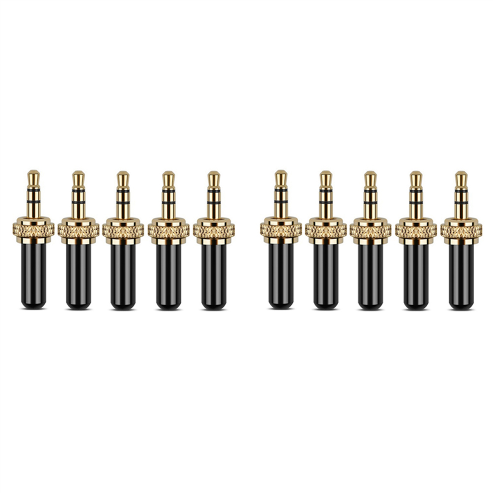 5Pcs 3.5Mm Plugs Connector Mini 3.5Mm Screw Lock Stereo Jack Plug Silver/Black 4712071123392