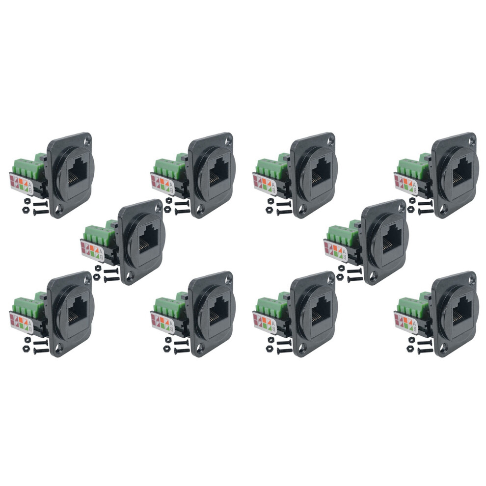 5Pcs Rj45 Female Panel Mount Screw Terminal Adapter 4712071123514