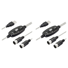 USB MIDI Cable Adapter, A Male to MIDI Din with LED for Keyboard