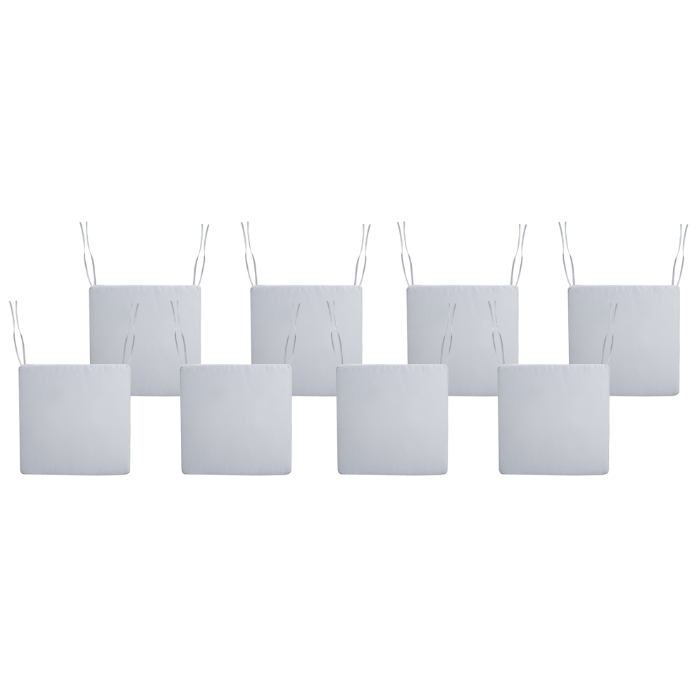 Set of 8 Garden Chair Cushions SASSARI PREMIUM 46 x 46 cm Light Grey