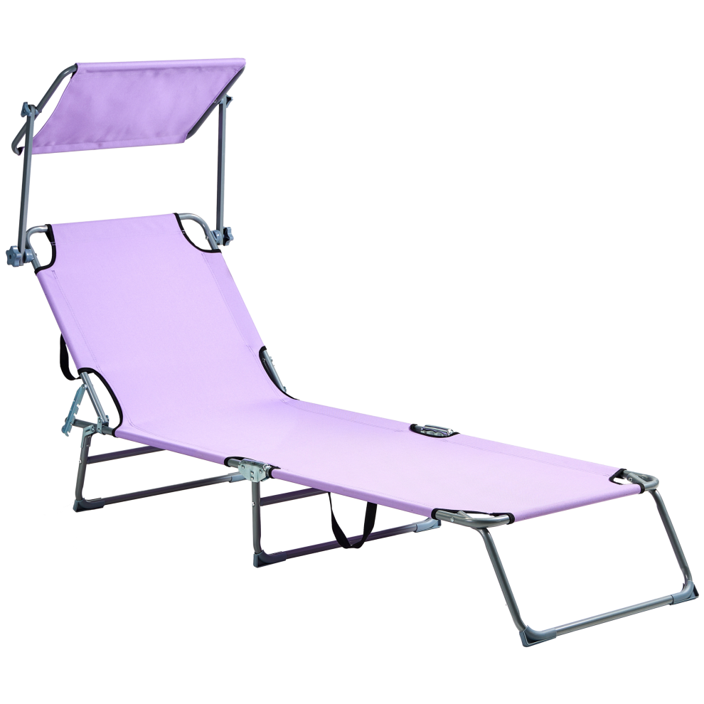 Sun Lounger FOLIGNO Reclining Metal Violet