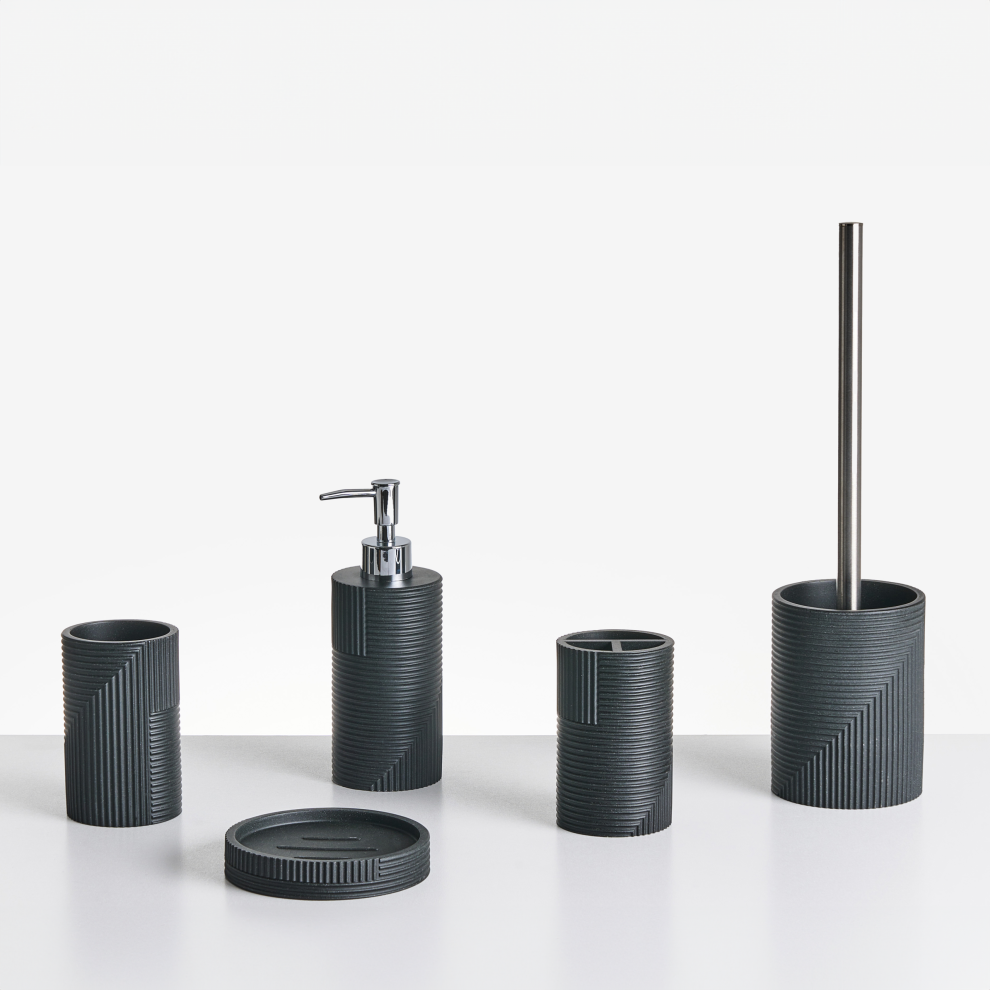 5-Piece Bathroom Accessories Set SEPAHUA Black