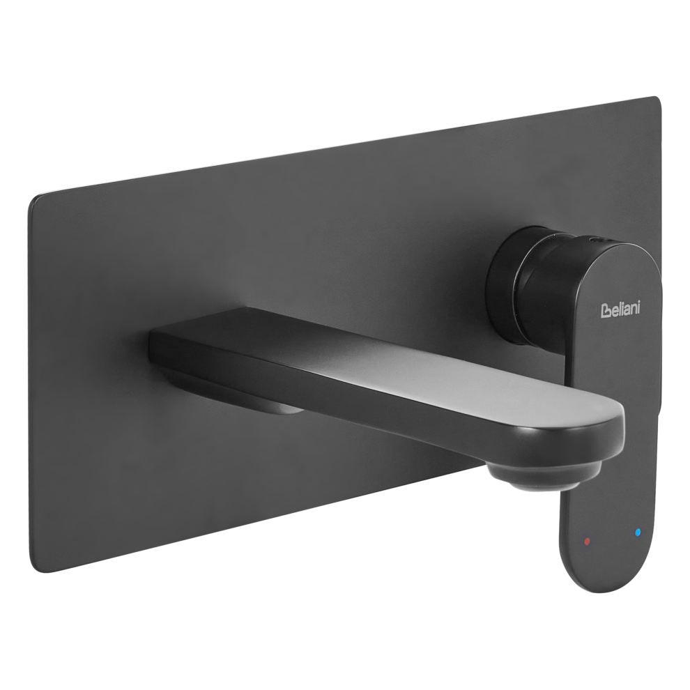 Wall Mounted Basin Mixer Tap CHUNGARA Brass Black
