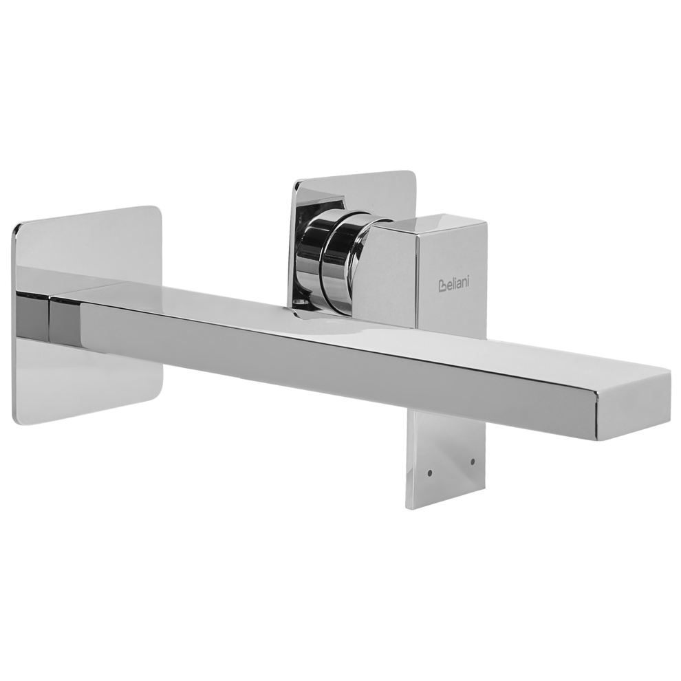Wall Mounted Basin Mixer Tap ANTOFAGASTA Brass Silver