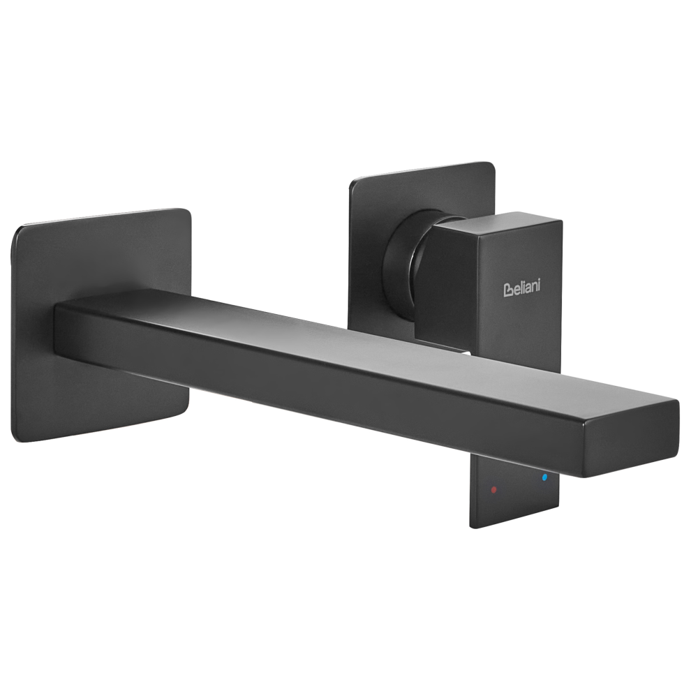 Wall Mounted Basin Mixer Tap ANTOFAGASTA Brass Black