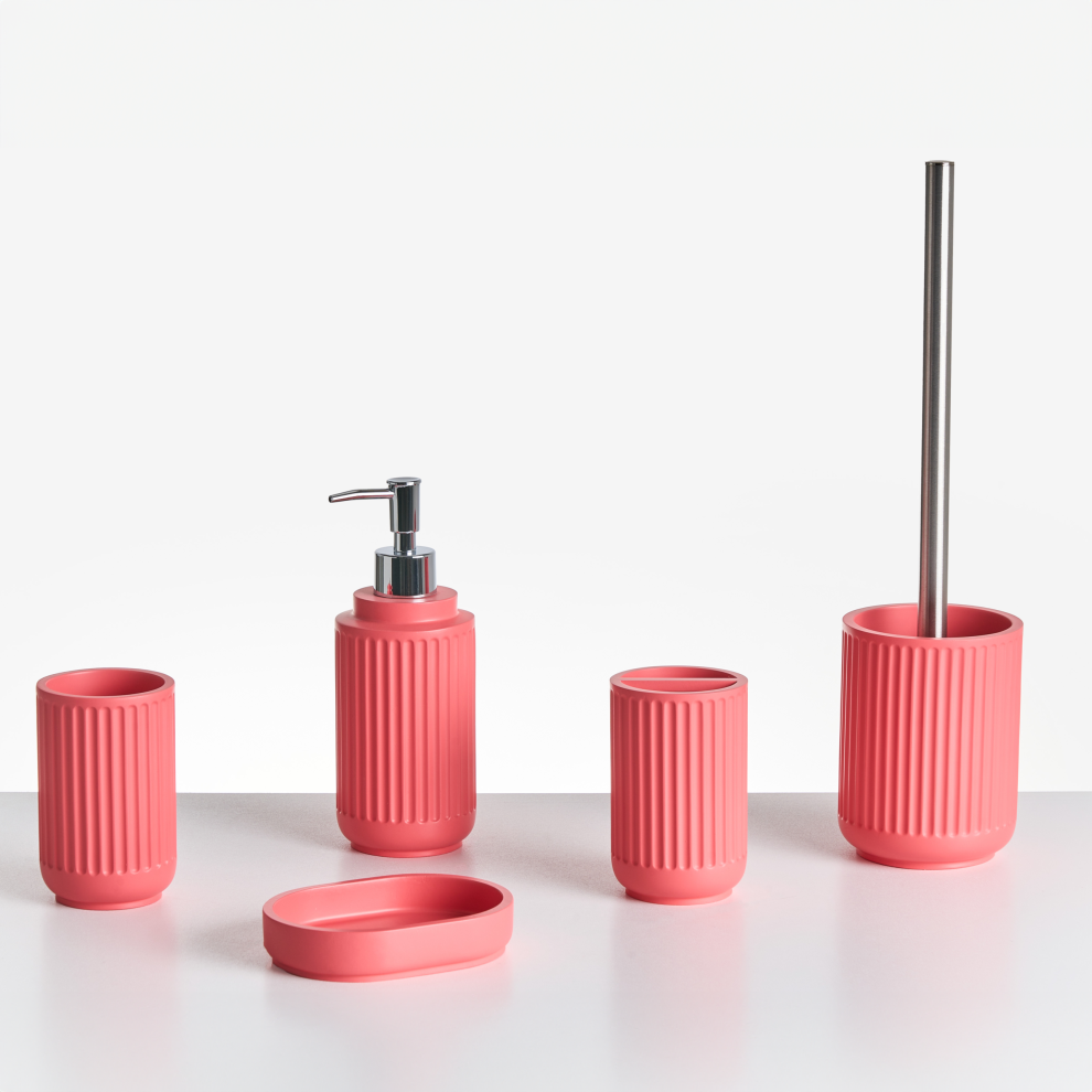 5-Piece Bathroom Accessories Set HUARMEY Red