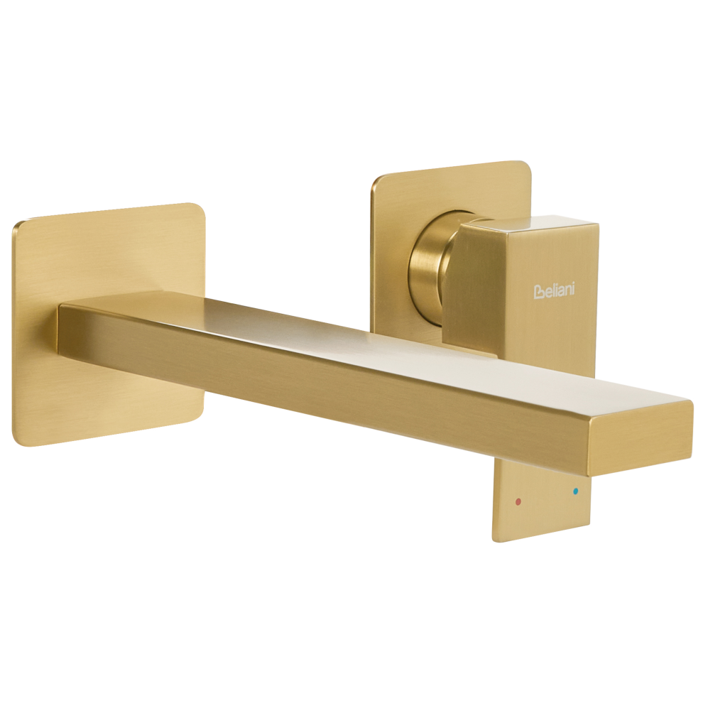 Wall Mounted Basin Mixer Tap ANTOFAGASTA Brass Gold