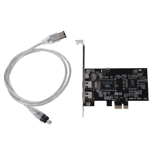 Scheda controller PCI Express x1 PCI-E FireWire 1394a IEEE1394 a 3 porte 2