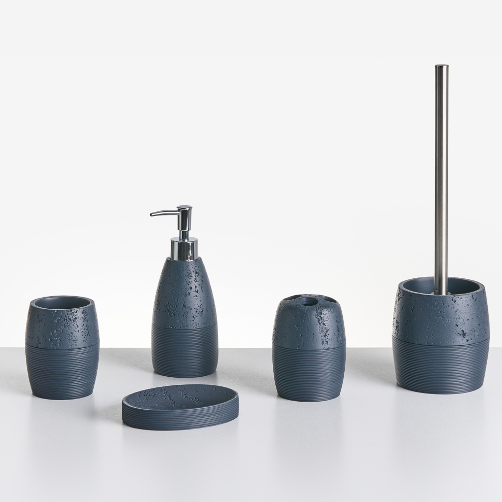 5-Piece Bathroom Accessories Set YARAPA Dark Blue