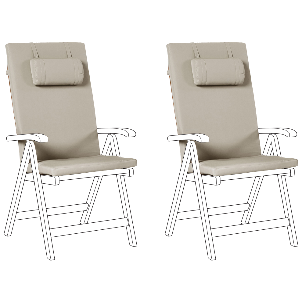 Set of 2 Back/Seat Cushions JAVA/AMANTEA PREMIUM 50 x 70 cm Taupe