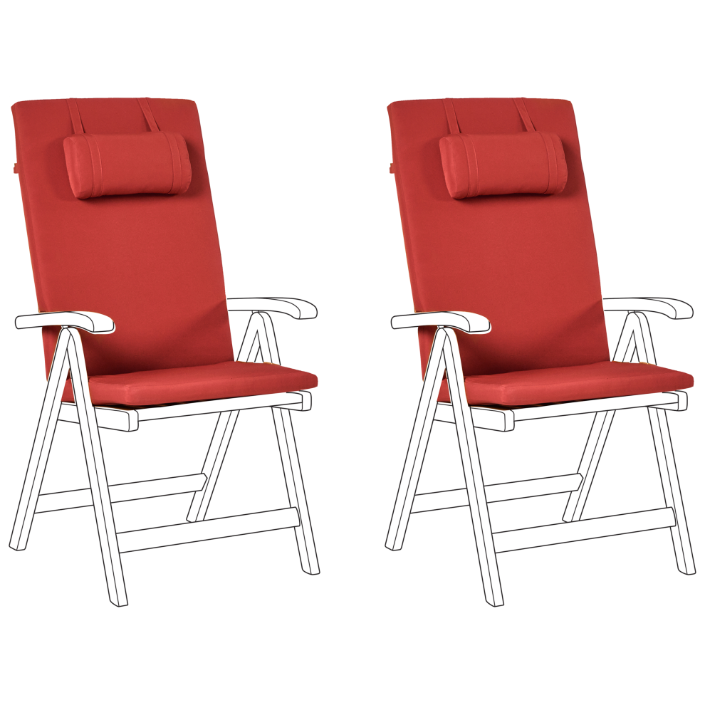 Set of 2 Back/Seat Cushions JAVA/AMANTEA PREMIUM 50 x 70 cm Red