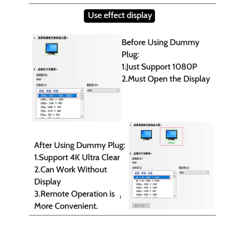 -Compatible 4K Dummy Plug with LED Light C 2