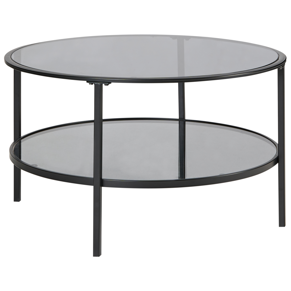 Coffee Table TELLAKA Tempered Glass Black