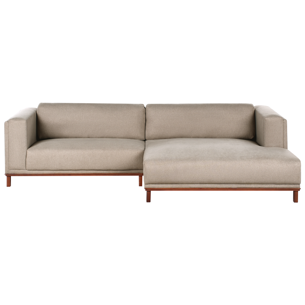 Corner Sofa 4 Seater VENG Fabric Taupe Left Hand