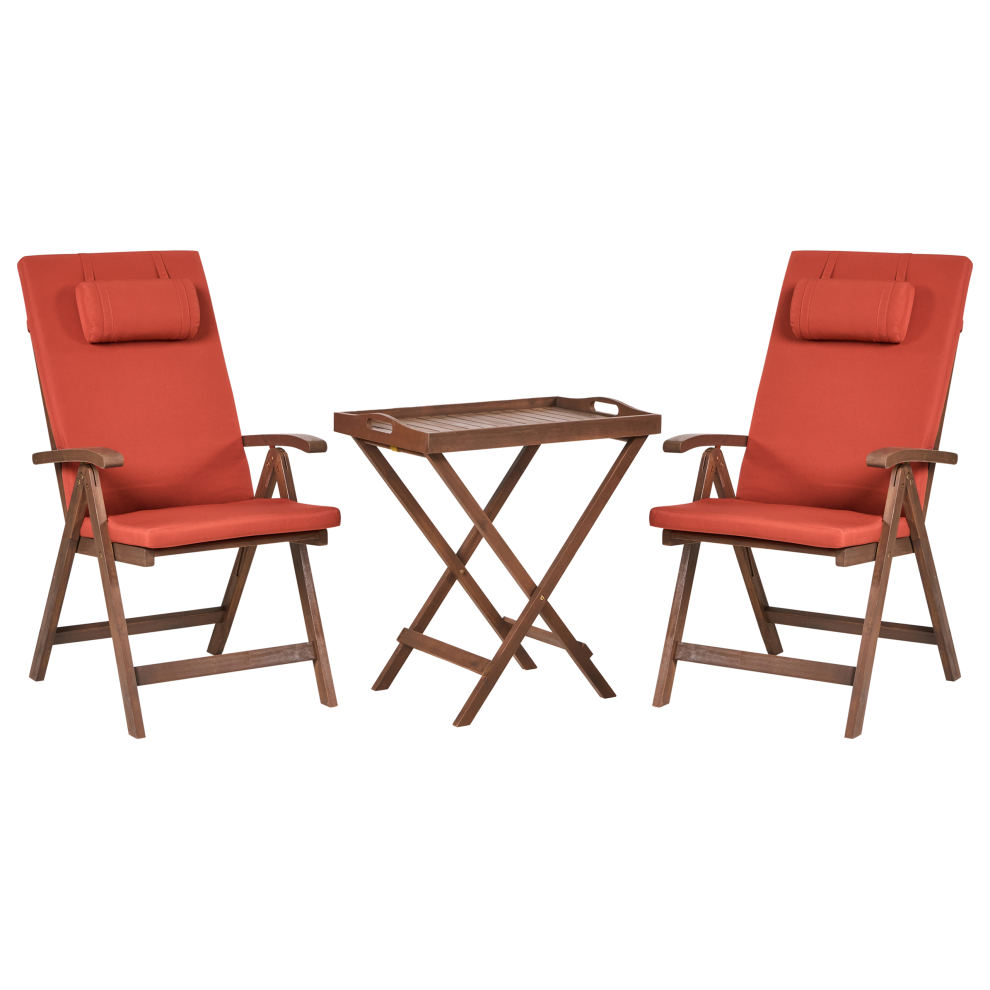 Bistro Set AMANTEA PREMIUM Acacia Wood Red