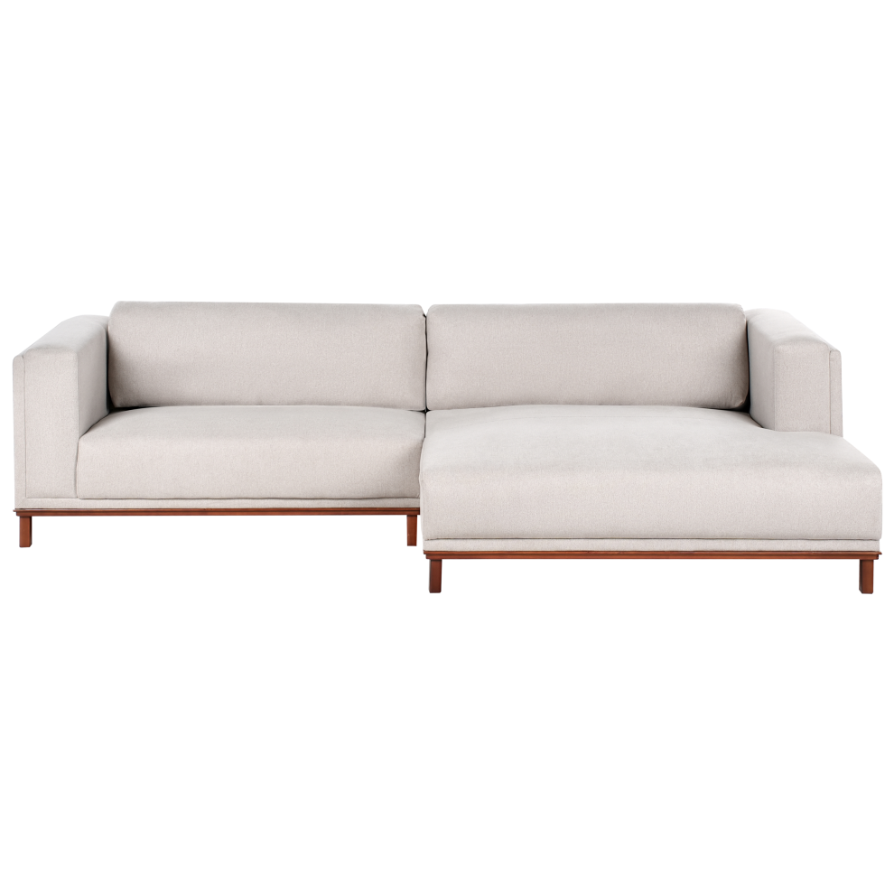 Corner Sofa 4 Seater VENG Fabric Light Beige Left Hand