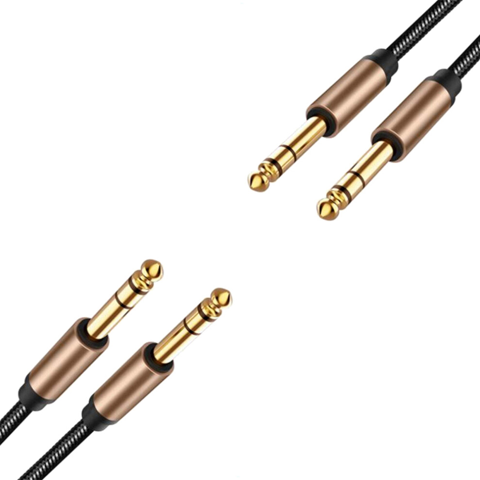 Cavo Audio Jack Da 6,5 Mm Intrecciato Per Amplificatore Mixer Per Chitarra 1,8 M-image
