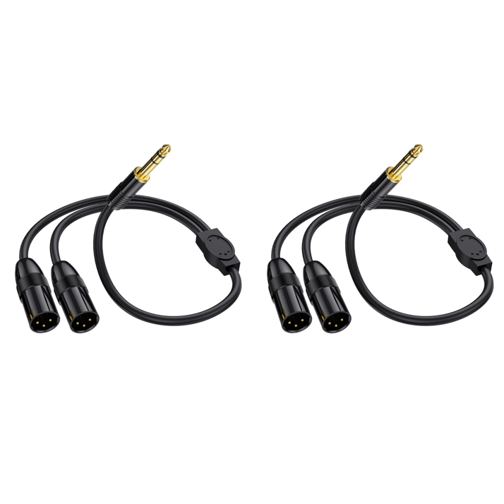 6.35Mm Trs Male Plug To 2 Dual Xlr Male Microphone Stereo C Gold 4712071135302