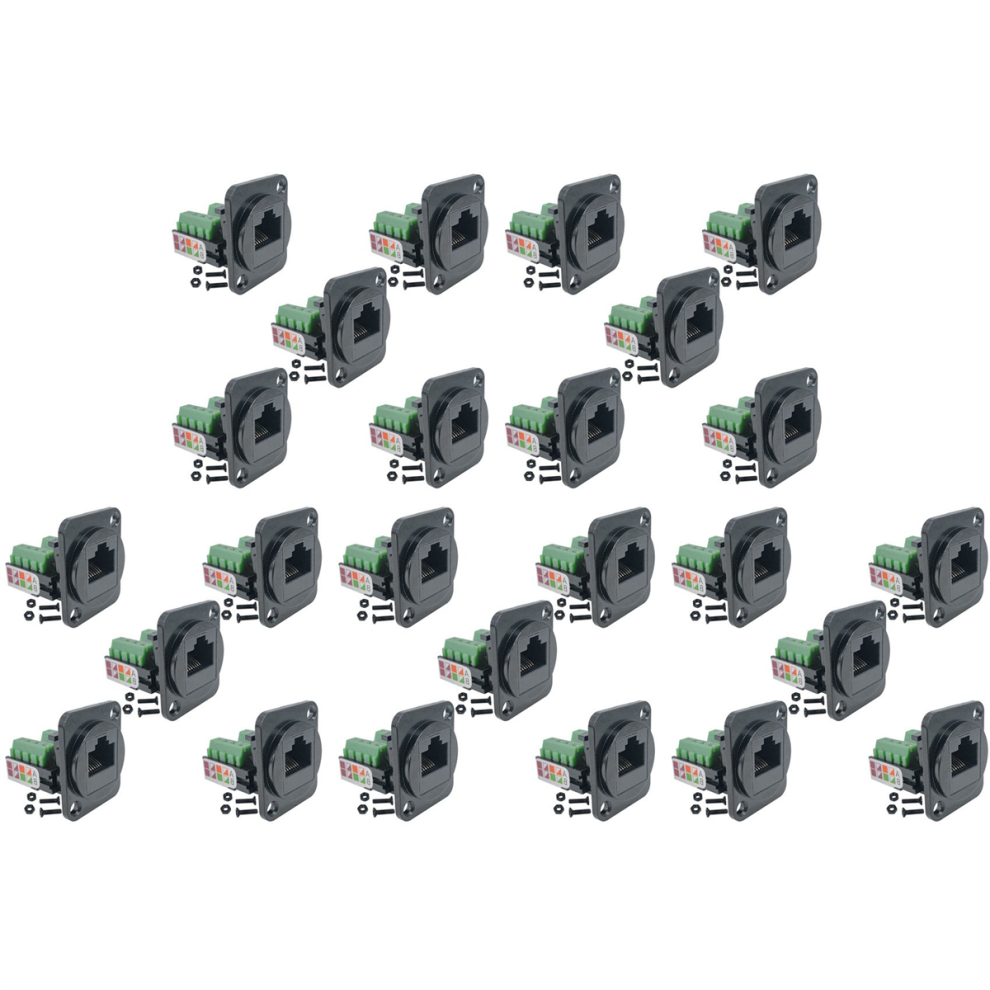 5Pcs Rj45 Female Panel Mount Screw Terminal Adapter 4712071135197