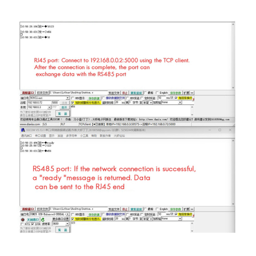 Modulo RS485 a Ethernet Trasmissione seriale RS485-Ethernet 2