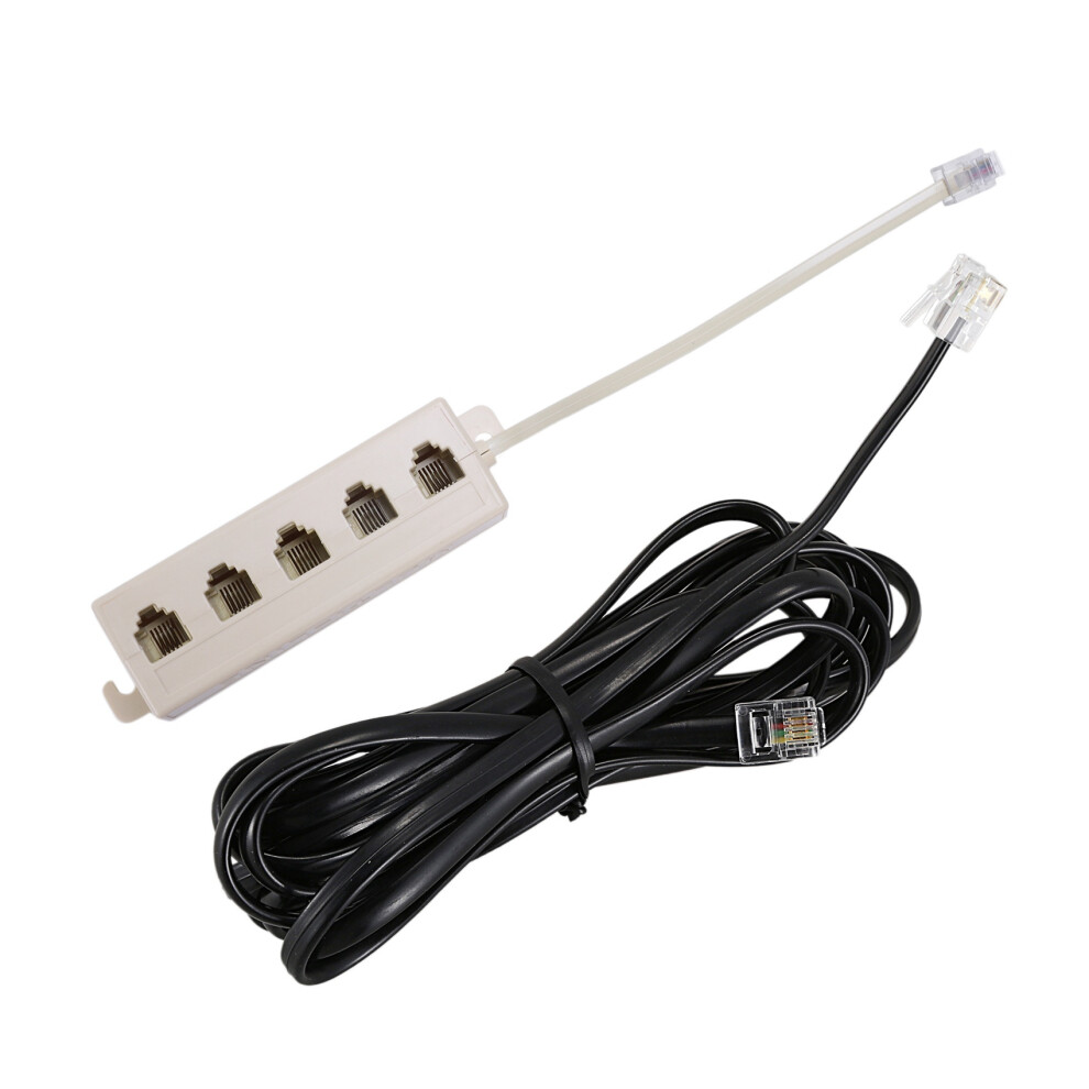 Rj11 6P4c Male Plug To 5 Ports 6P2c Female Socket Phone Splitter 4712071138945