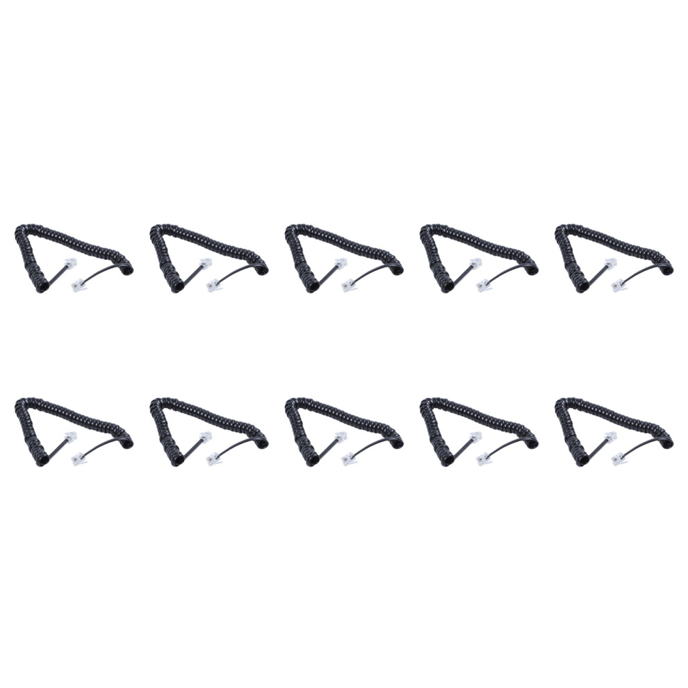 Replacement Rj9 4P4c Plug Coiled Stretchy Telephone Handsets Line Black 4712071138686