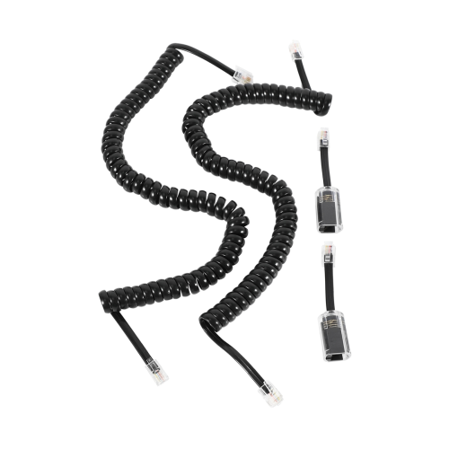 Telephone Cord Detangler, 2 Pack Black 1.1 Ft Coiled 2 Pack Black 2