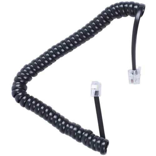 RJ9 4P4C Plug Coiled Stretchy Telephone Handsets Cable Line Black 1