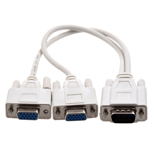 NEW 1 PC to 2 MONITORS SPLITTER CABLE FOR VGA VIDEO 2