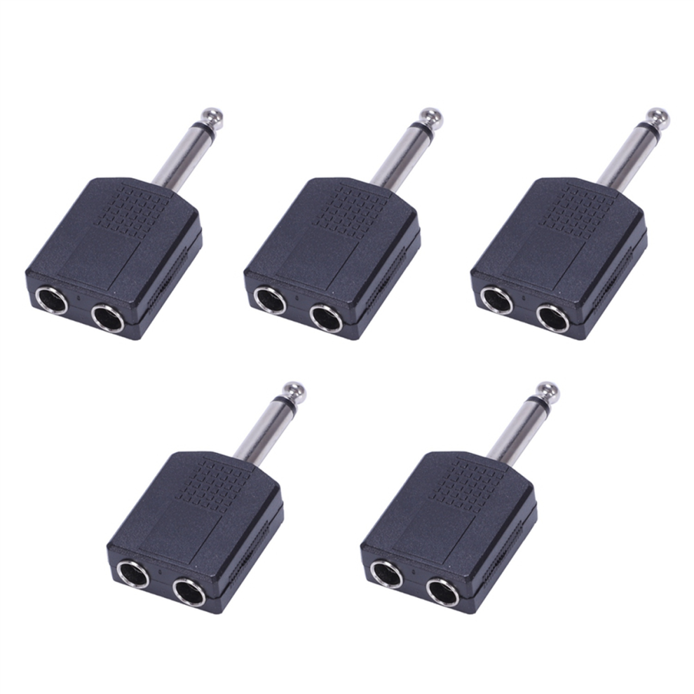 6.35 1/4 Inch Male To Dual Female Mono Y Cord Pa Audio Adapter Black 4712071135784