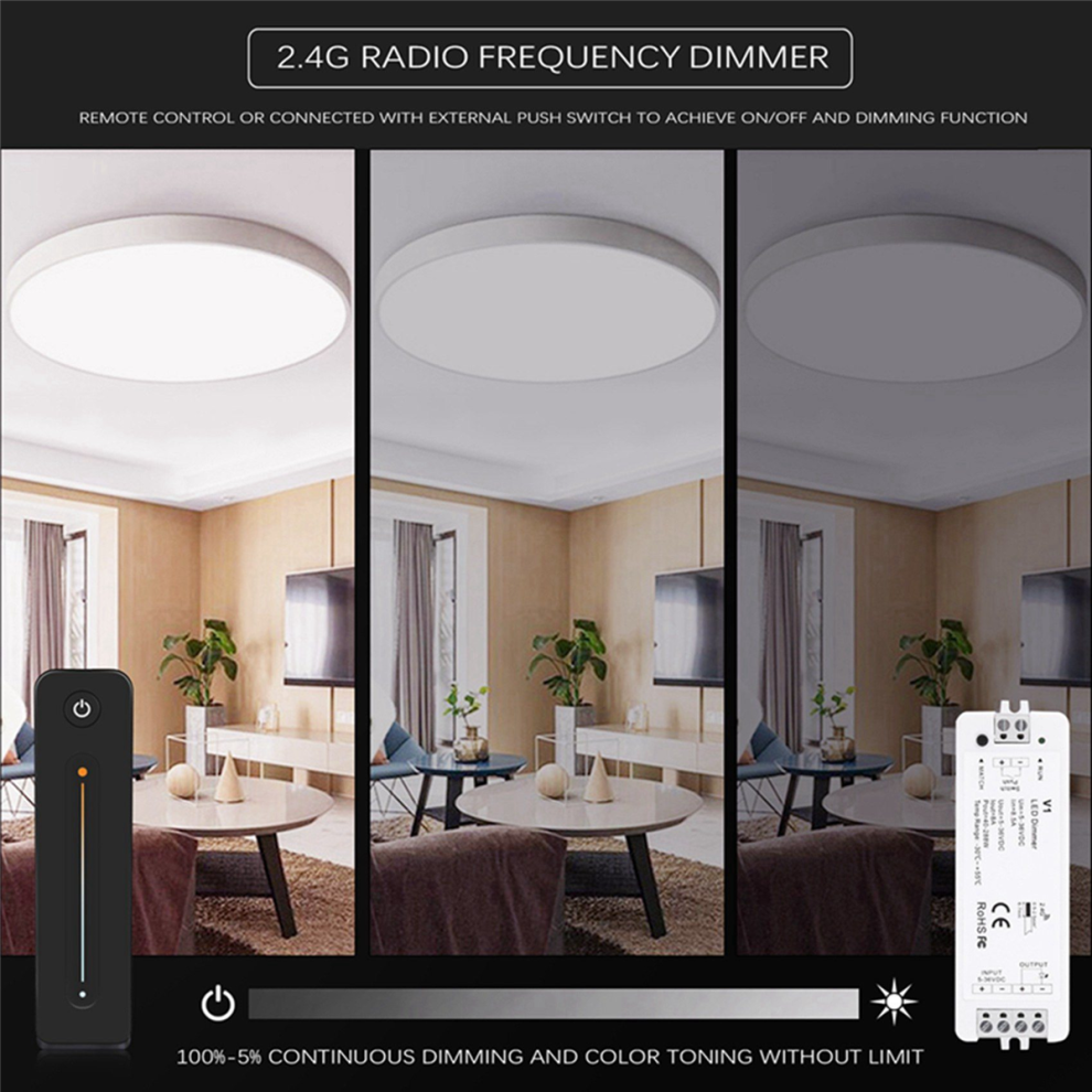 Dimmer Led 12V 5V 24V 36V 8A Pwm Interruttore Wireless-image