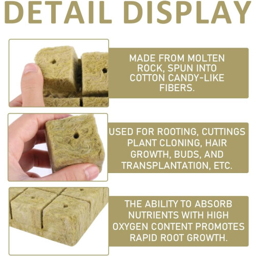 Rock Wool Cultivation 28 Cubes  4x4x4cm for Seedlings/Clone Plants/Hydroponics 1
