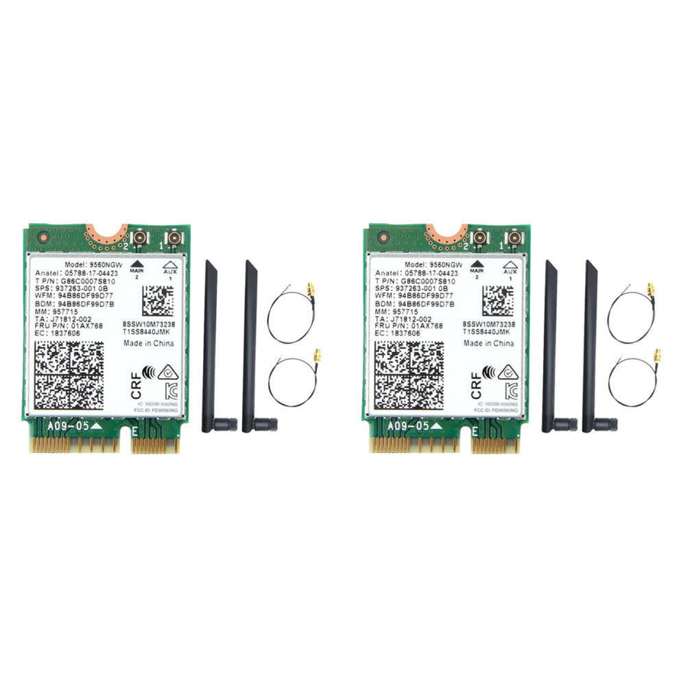 9560Ngw Wifi Card+2Xantenna 1730Mbps Wireless Ac 9560 2.4G+5G Bt 5.0 4712071177562