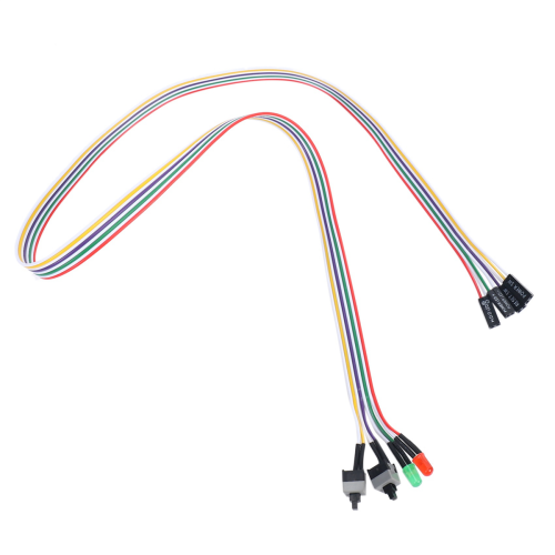 Cavo di reset dell'alimentatore ATX per PC, LED rosso e verde, interruttore HDD 2