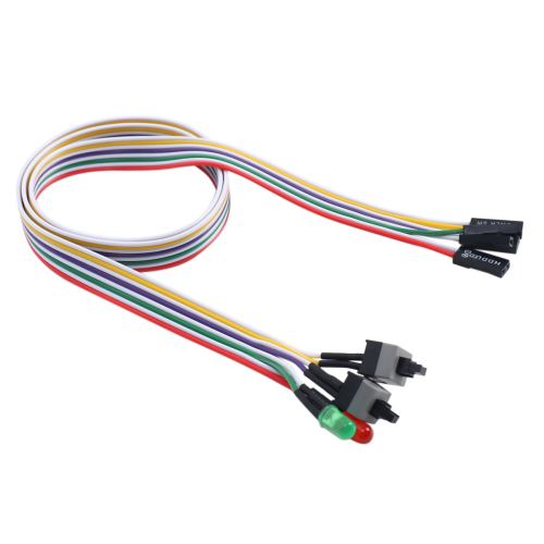 Cavo di reset dell'alimentatore ATX per PC, LED rosso e verde, interruttore HDD 1